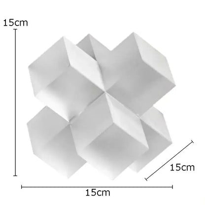 White geometric paper sculpture 15cm cube featuring decorbites cross crystal design for living room decor