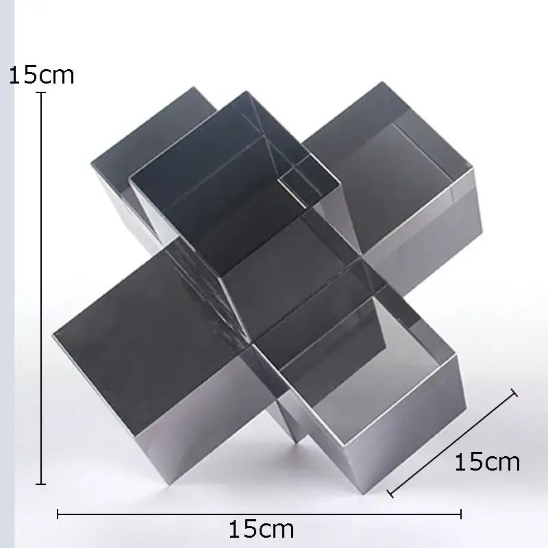 A sleek shiny stainless steel 15cm cross crystal baking pan by decorbites cross with modern geometric design
