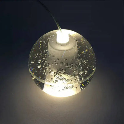 Clear glass globe pendant light with embedded bubbles and warm white led bulb from decorbites crystal ball chandelier