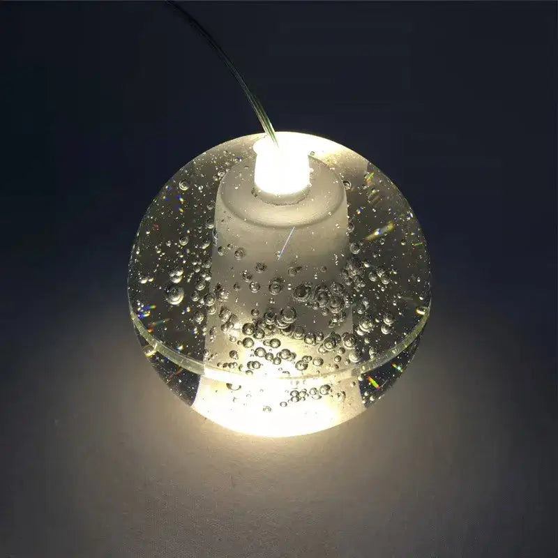 Clear glass globe pendant light with embedded bubbles and warm white led bulb from decorbites crystal ball chandelier