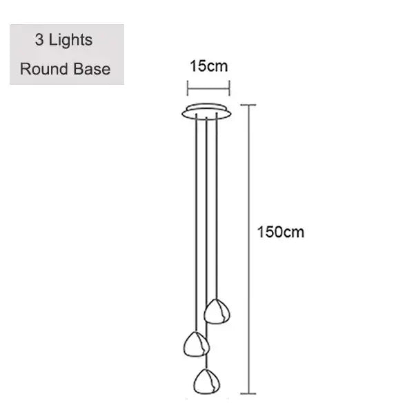 Modern 150cm decorbites crystal ball chandelier with three teardrop bulbs pendant light for dining room staircase
