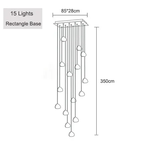 Modern minimalist decorbites crystal ball chandelier with 15 teardrop glass lights for dining room staircase pendant light
