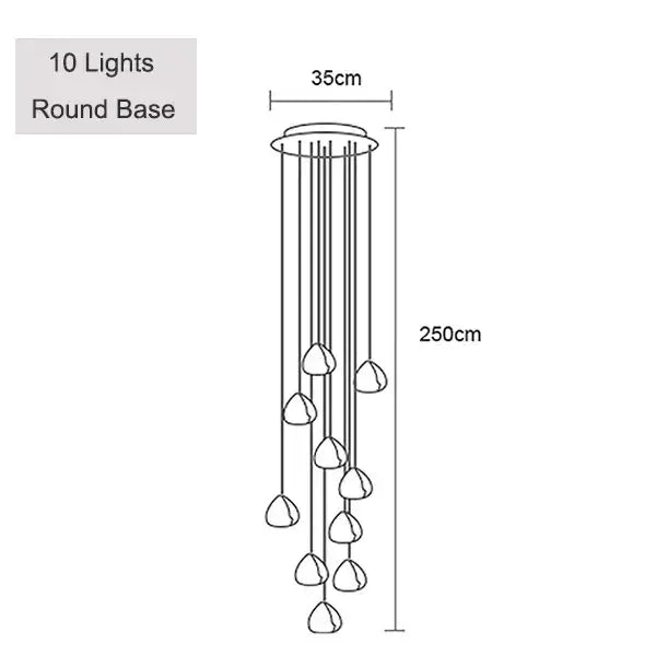 Decorbites crystal ball chandelier with 10 teardrop lights suspended from a round base for dining room use