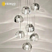 Decorbites crystal ball chandelier features clear faceted crystal globe pendant lights for dining room staircase
