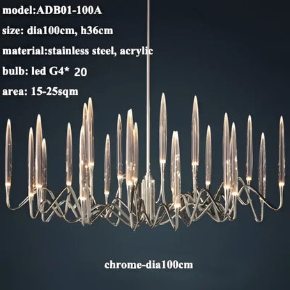 Decorbites crystal branch chandelier in chrome finish with 20 led g4 bulbs for elegant dining room lighting