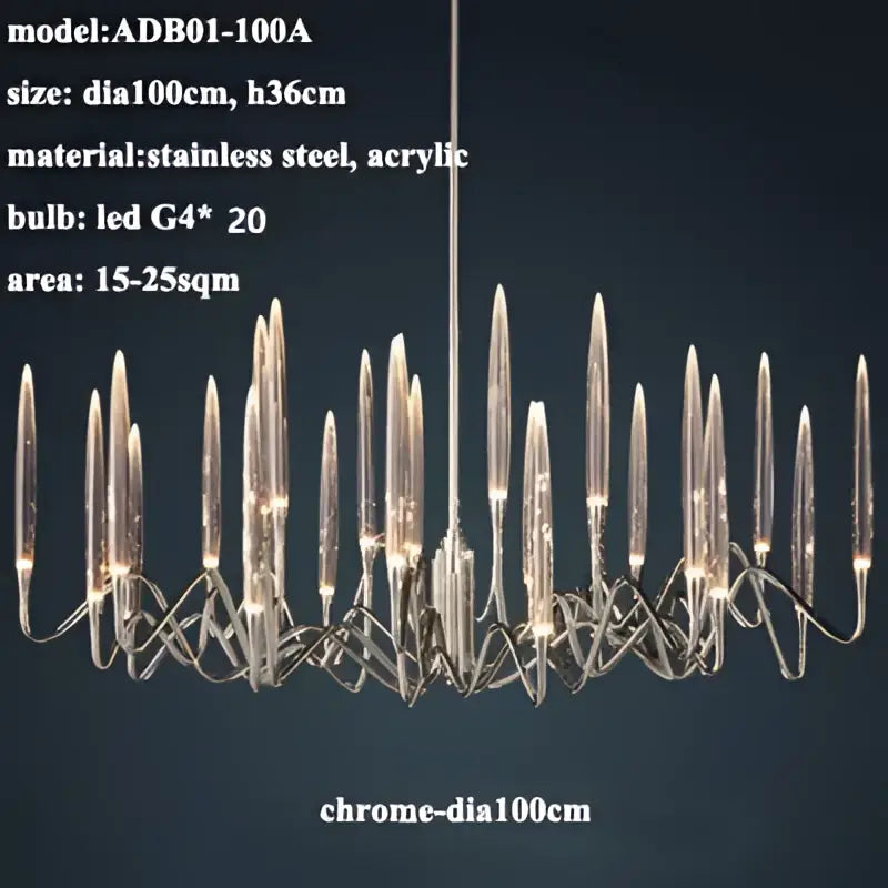 Decorbites crystal branch chandelier in chrome finish with 20 led g4 bulbs for elegant dining room lighting