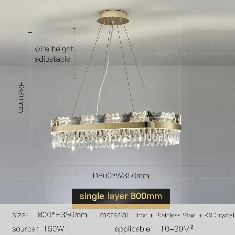 A modern circular gold chandelier with k9 crystals and hanging droplets for decorbites crystal butterfly living room