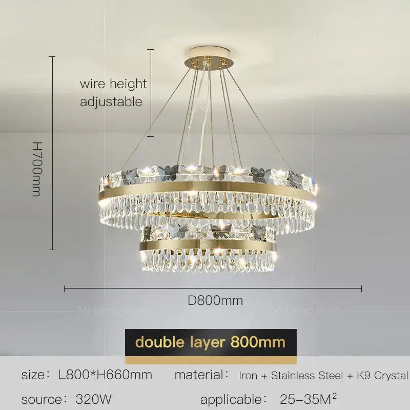 Gold-toned double-layer decorbites crystal butterfly chandelier with cascading k9 crystal droplets for butterfly living room luxury