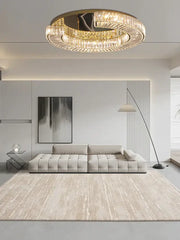 DecorBites crystal ceiling lamp with circular gold-toned frame and faceted glass crystals for luxury decor