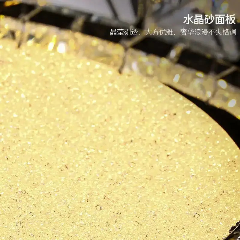 Decorbites crystal ceiling light featuring a golden glittery crystal sandboard with a sparkling luxurious texture