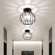 Black metal cage ceiling light with clear crystal accents by decorbites crystal ceiling light for indoor use
