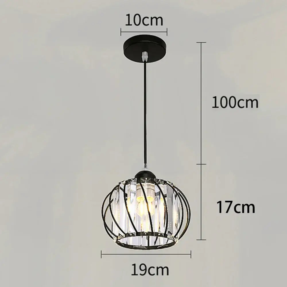 Black metal and crystal decorbites crystal ceiling light with spherical cage design for indoor use in bedroom dining room