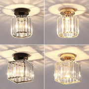 Decorbites crystal ceiling lights featuring clear crystal glass with black or gold metal bases for modern decor