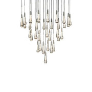 Modern chandelier with clear glass teardrop pendants and thin metallic rods decorbites crystal ceiling pendant lights