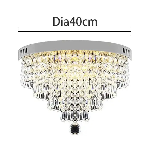 DecorBites™ crystal chandelier ceiling lamp with chrome frame and clear crystal tiers for entrance and kitchen decor