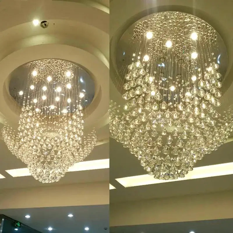 A dazzling decorbites crystal chandelier with cascading teardrop pendants and bright lights for living spaces