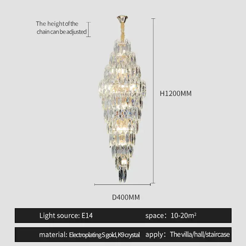 Elegant gold-plated DecorBites crystal chandelier with cascading k9 crystals for luxe modern European villa decor