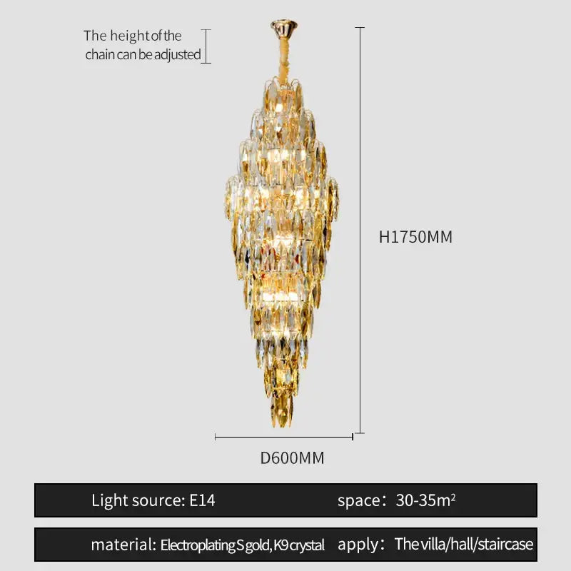 Luxurious gold-plated decorbites crystal chandelier with clear and amber k9 crystals for modern european villas