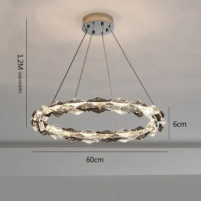 Decorbites crystal chandelier with faceted crystal design and chrome accents for luxury living spaces lighting