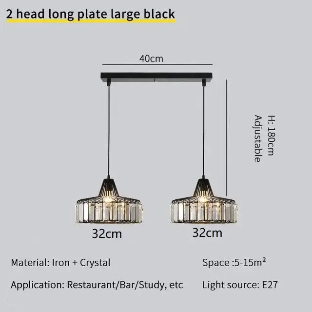 Black iron and crystal pendant light with faceted glass heads from decorbites crystal chandelier collection for elegant decor