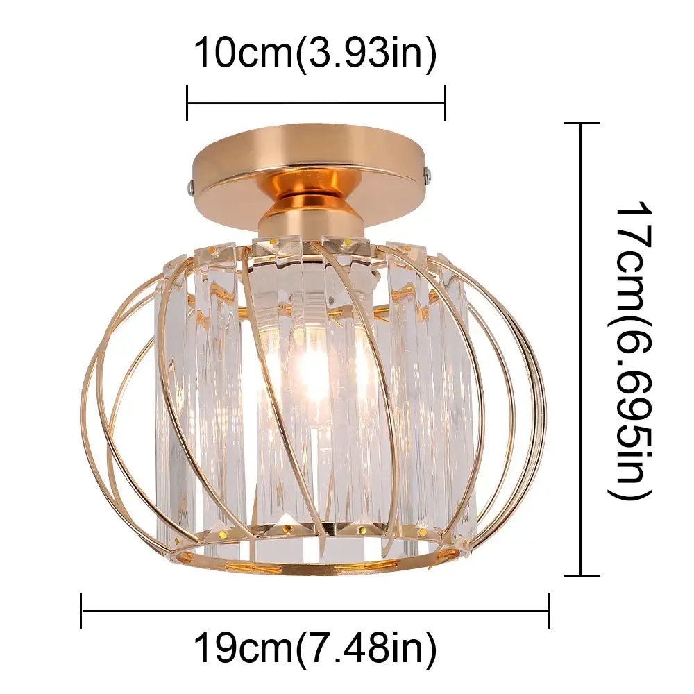 DecorBites™ gold-toned pendant light fixture with spherical cage design and clear crystal-like rods for modern décor
