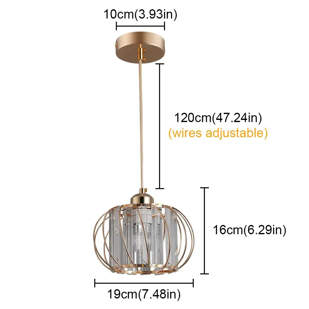 DecorBites™ crystal chandelier lantern pendant light fixture with gold metal frame and clear glass panels for modern décor