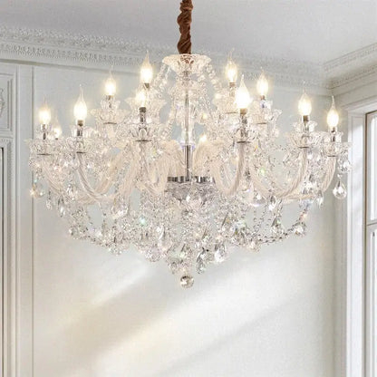 Decorbites crystal chandelier led candle featuring sparkling k9 crystal with multiple arms and hanging teardrop crystals