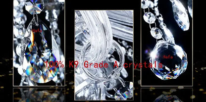 Clear faceted k9 grade a crystals with teardrop and round cut design in decorbites crystal chandelier fixture
