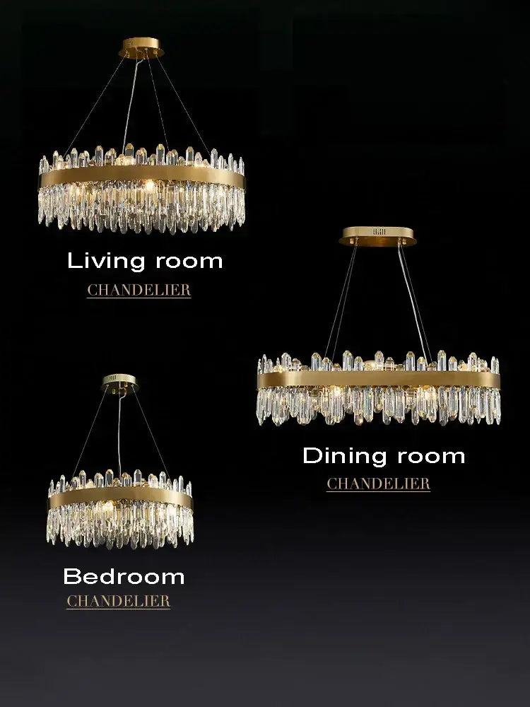 Gold-toned decorbites crystal chandelier led with cascading crystal droplets for elegant dining room lighting