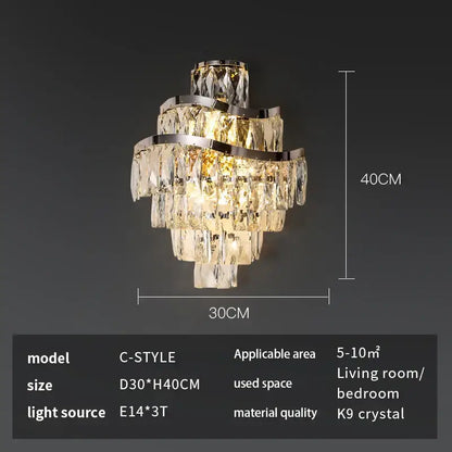 A modern decorbites crystal chandelier led lighting with cascading k9 crystal prisms and polished chrome accents for luxury rooms
