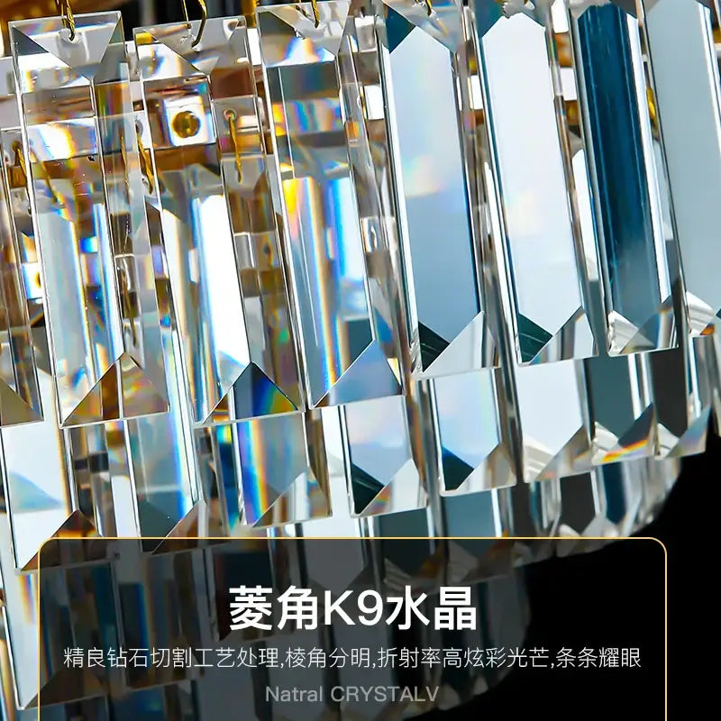 Decorbites crystal chandelier with faceted k9 crystal prisms refracting rainbow light for luxury chandelier led lighting