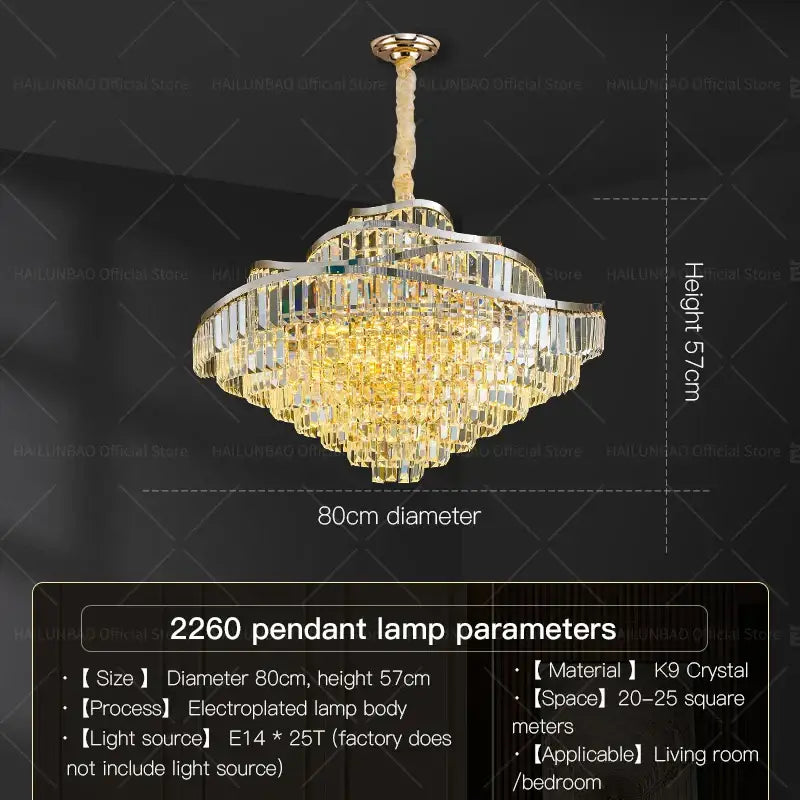 DecorBites crystal chandelier with cascading k9 crystal prisms and silver frame chandelier led lighting for luxury rooms