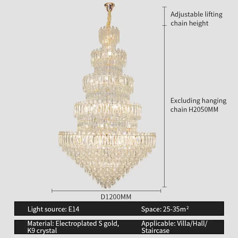 Decorbites crystal chandelier light with cascading k9 crystal prisms and gold electroplated accents for elegant spaces