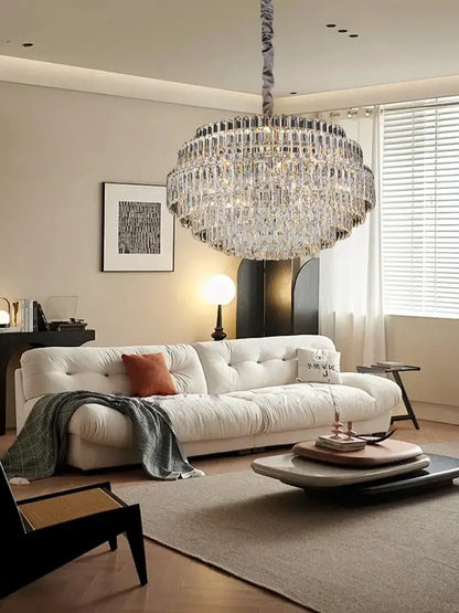 A large multi-tiered decorbites crystal chandelier with modern design crystal chandelier lights for luxury room decoration