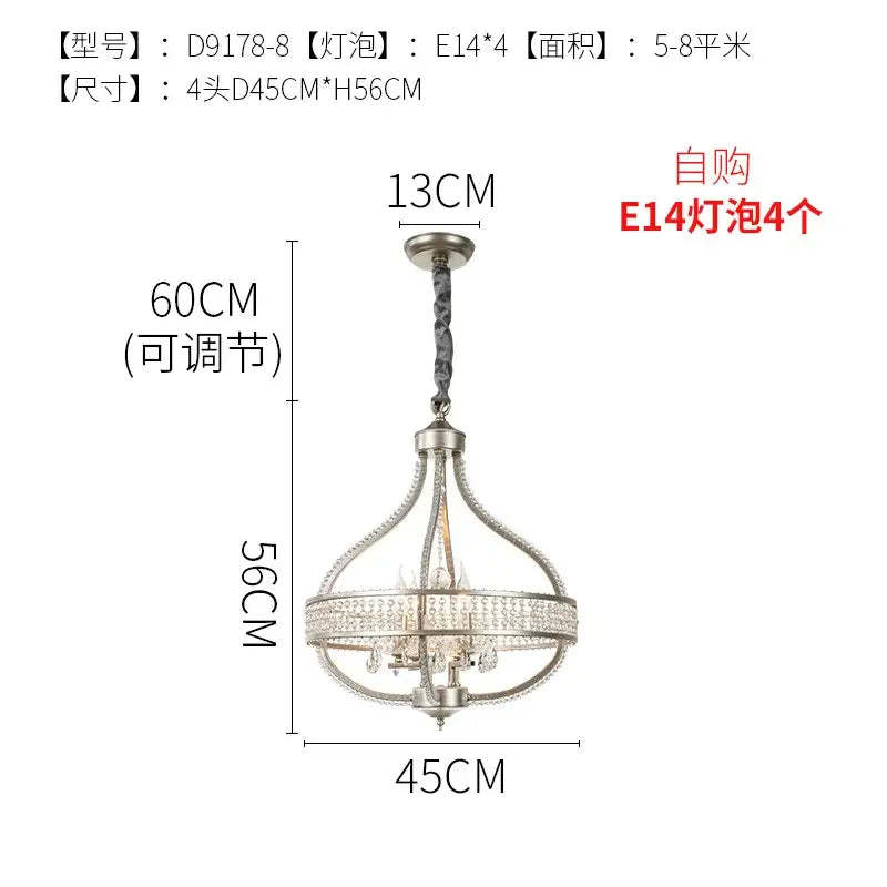 Silver-toned decorbites crystal chandelier pendant light with twisted chain and crystal accents for luxe bedroom and living room