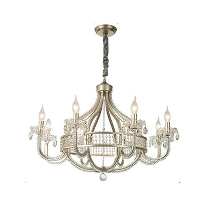 Antique silver pendant light with crystal accents and candle-style bulbs by DecorBites crystal chandelier for Nordic decor