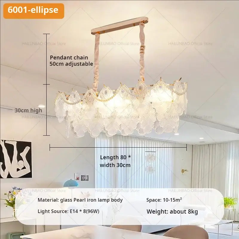 Elegant white lace decorbites crystal chandelier with pearl iron body and adjustable pendant chain for luxury lighting
