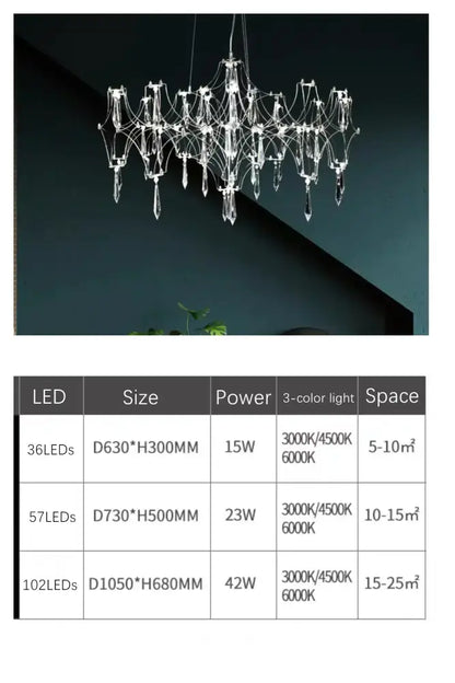 A modern decorbites crystal chandelier with multiple arms and teardrop crystals for luxury living room lighting