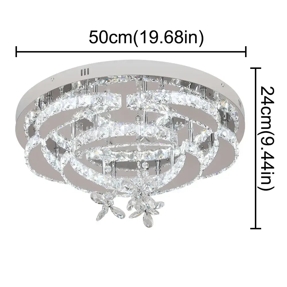 A modern dimmable led pendant light with clear crystal rings and butterfly crystals decorbites crystal chandelier