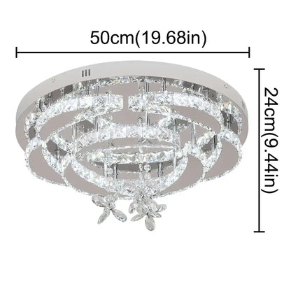 A modern dimmable led pendant light with clear crystal rings and butterfly crystals decorbites crystal chandelier
