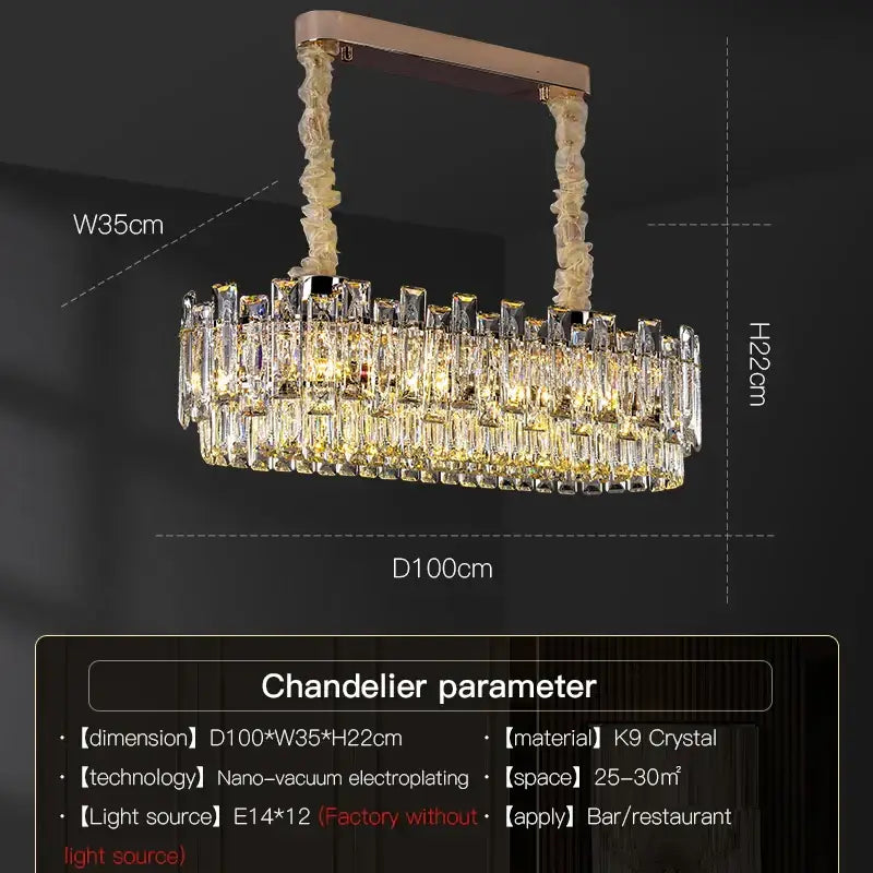 A decorbites crystal chandelier with cascading k9 crystal prisms and rose gold frame for modern luxury interiors