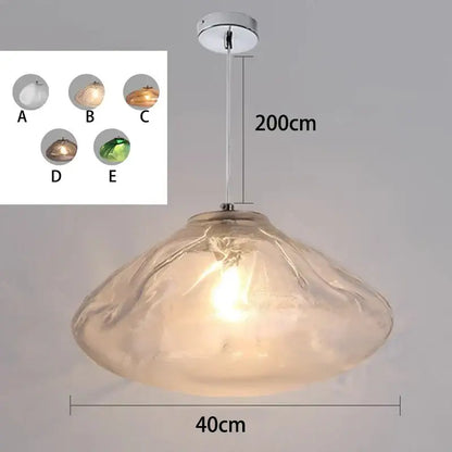 Decorbites crystal chandelier translucent hand-blown glass pendant light with warm glow for living room lighting