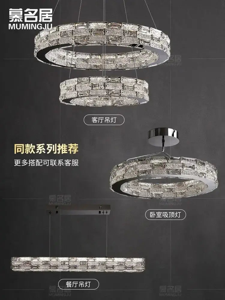 Modern decorbites crystal chandelier with crystal-encrusted circular design and chrome finish for contemporary spaces