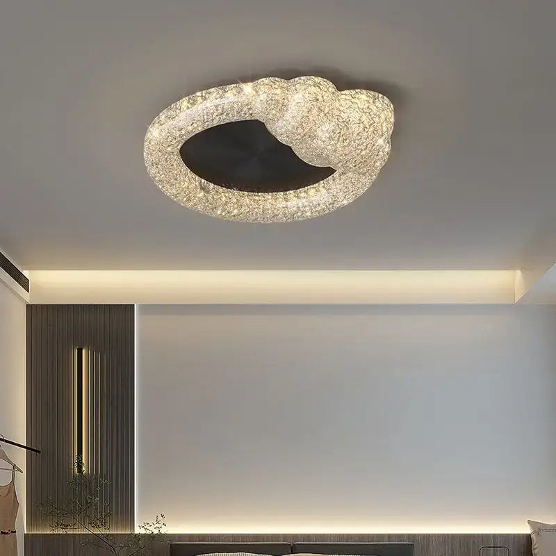 Modern cloud-shaped silver textured decorbites crystal chandelier with black center for home and hotel décor