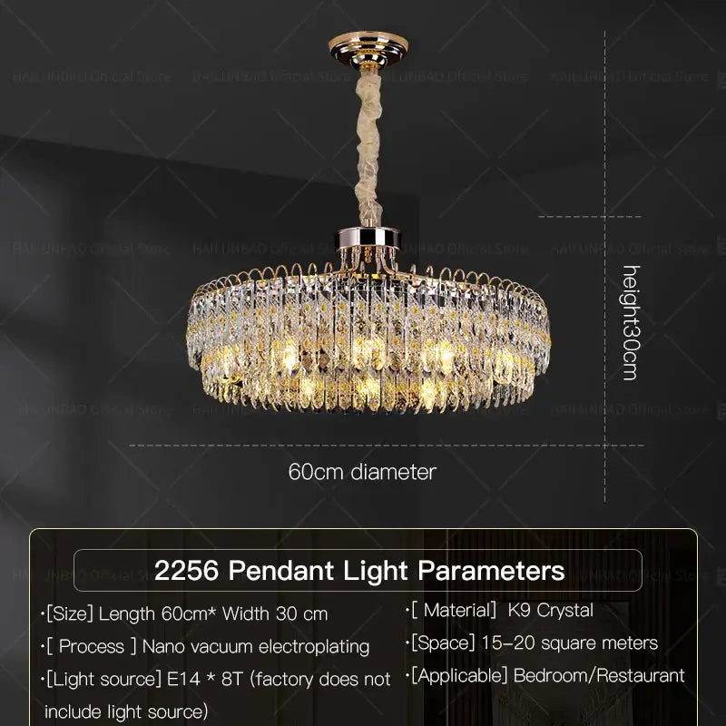 A decorbites crystal chandelier with gold tones k9 crystals polished chrome and twisted suspension chain for luxury spaces