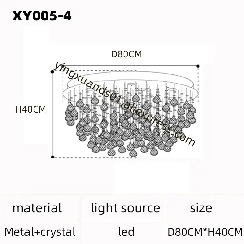 Modern decorbites crystal chandelier with circular metal frame and crystal teardrop pendants for living room and bedroom