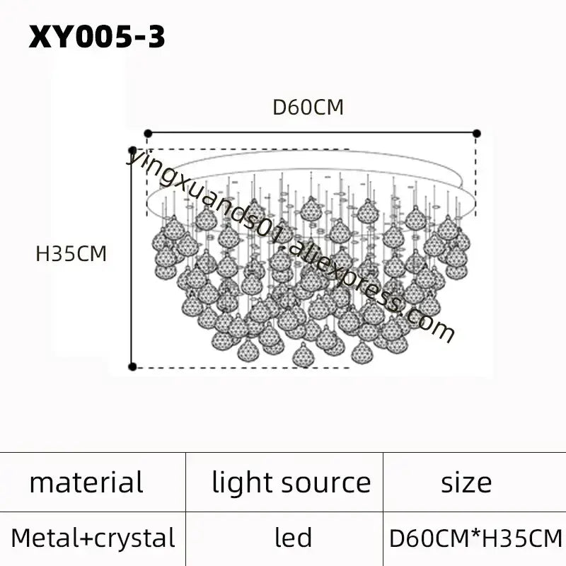 A modern decorbites crystal chandelier with teardrop crystals and metallic frame for living room and bedroom lighting