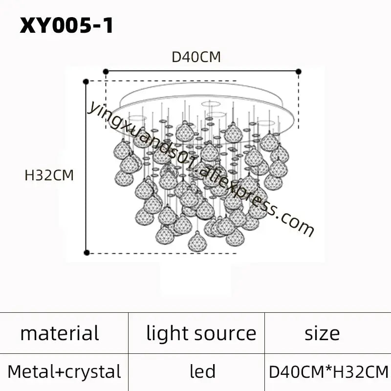 A modern decorbites crystal chandelier with circular metal frame and faceted crystals for living room and bedroom use