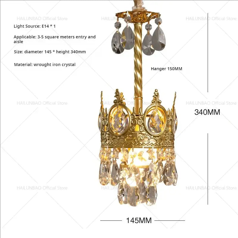Gold-toned decorbites crystal chandelier with intricate wrought iron and dangling crystal teardrops for luxury lighting