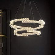 DecorBites crystal chandelier with clear crystal accents and metallic frame perfect for living room lamps and luxury spaces